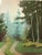 This dreamy original oil painting of a dirt road winding through the woods by David Beynon Pena captures the stillness of...
