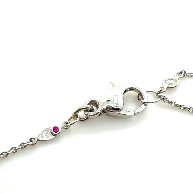 Roberto Coin, 18k White Gold and Diamond Station Necklace For Sale - Image 4 of 5