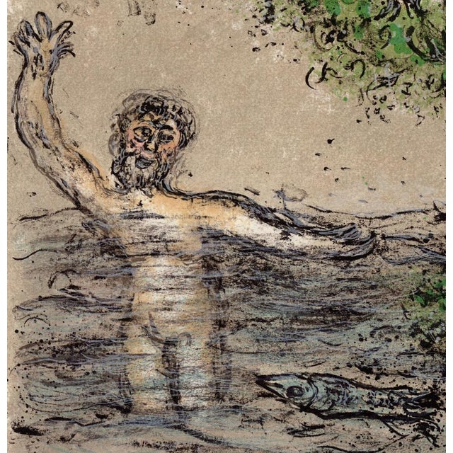 Modern Marc Chagall, The Waves Swallow up Ulysses from Odyssey, 1989, Lithograph For Sale - Image 3 of 11