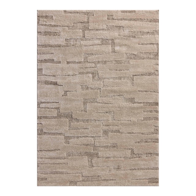 Amber Lewis x Loloi Monty Taupe / Beige 18" x 18" Sample Rug For Sale