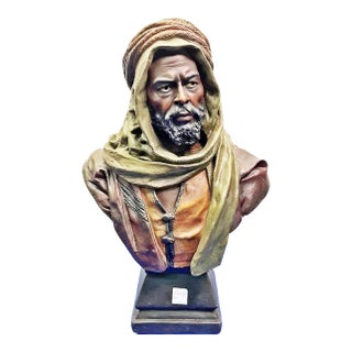 Late 19th Century Saracen Terracotta Nubian Arab Bust After Guluche For Sale
