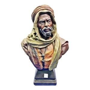Late 19th Century Saracen Terracotta Nubian Arab Bust After Guluche