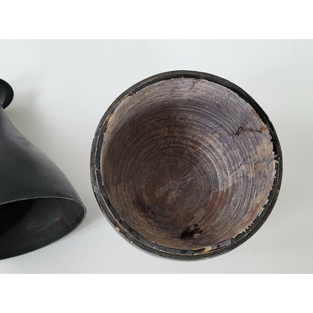 Black Vintage Metal and Terracotta Bottle Box, 1960s For Sale - Image 8 of 9