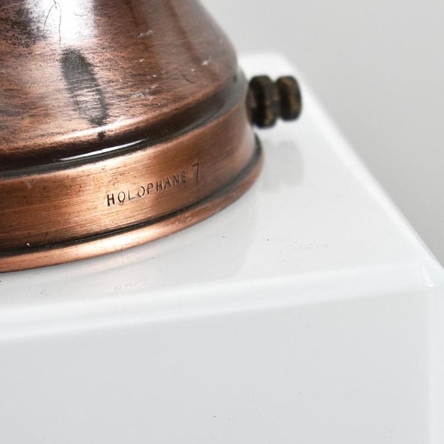 1940s Opaline Cube Pendant Lights from Holophane, 1940s, Set of 2 For Sale - Image 5 of 6