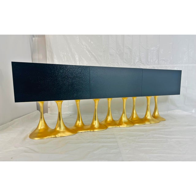 2020s “Janus” Black Lacquer & Gold Leaf Sculptural Sideboard by Karpa For Sale - Image 5 of 18