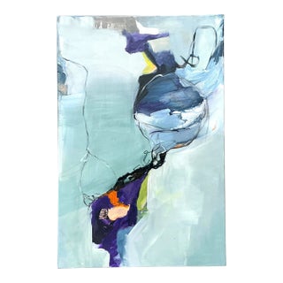 Vintage Abstract Expressionist Oil Painting on Canvas For Sale