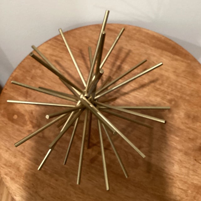 Metal Contemporary Urchin Gold Leaf Iron Rod Asterisk by Worlds Away For Sale - Image 7 of 10