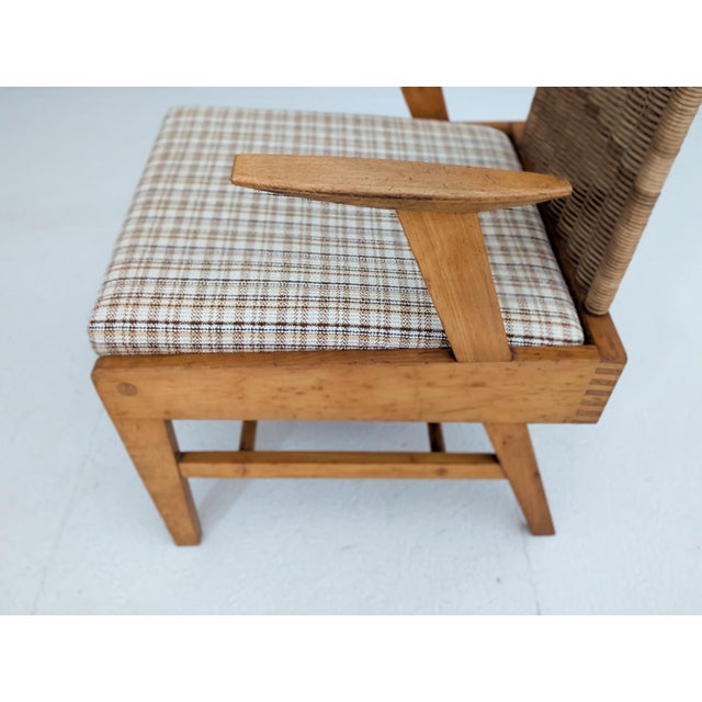 Set of Chair with Ottoman in Beech and Rattan from Úľuv, 1960s For Sale - Image 10 of 18