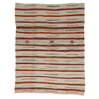 Vintage Turkish Kilim Rug-6′3″ × 8′4″ For Sale