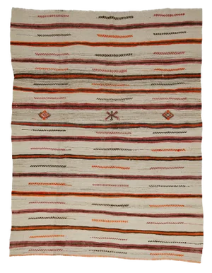 Vintage Turkish Kilim Rug-6′3″ × 8′4″