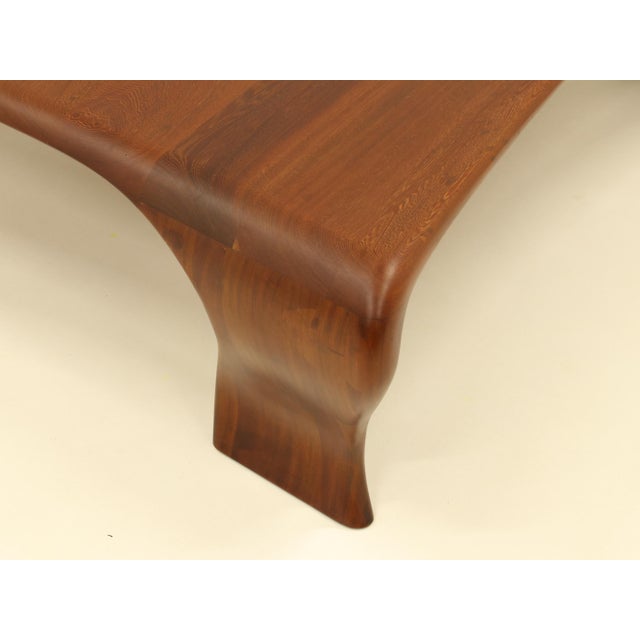 Vintage Coffee Table in Iroko by Marc Van Rampelberg, 1980s For Sale - Image 6 of 18
