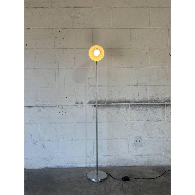 This adjustable floor lamp features a sleek metallic shade mounted on a flexible gooseneck arm. It delivers directed task...