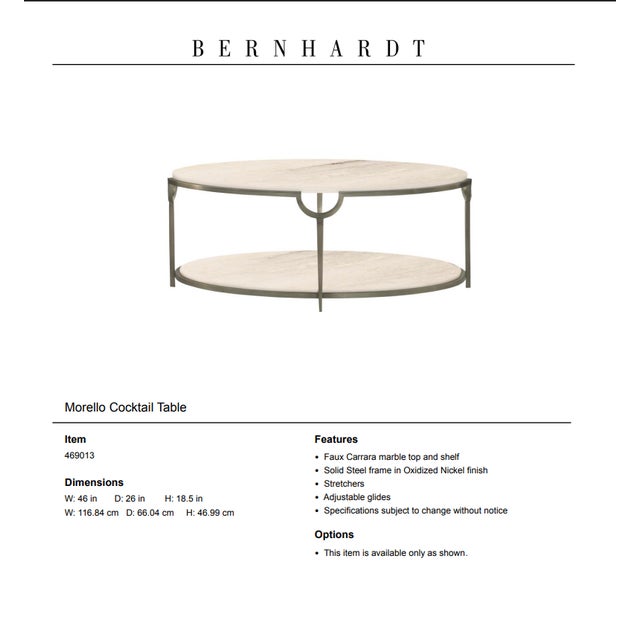 Stone Bernhardt Morello Faux Marble & Steel Cocktail Table For Sale - Image 7 of 7