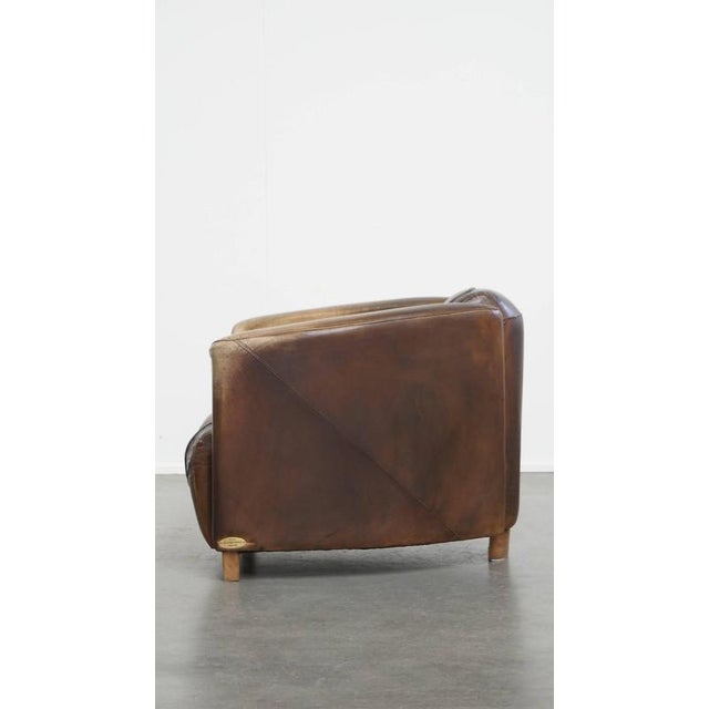 1990s Cowhide Leather Delta Chesterfield Aviator Armchair For Sale - Image 5 of 16