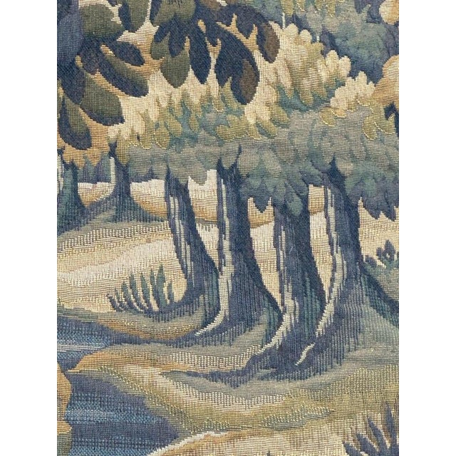 Mid-Century French Aubusson Jacquard Halluin Tapestry verdure Mallard, 1960s For Sale - Image 13 of 18