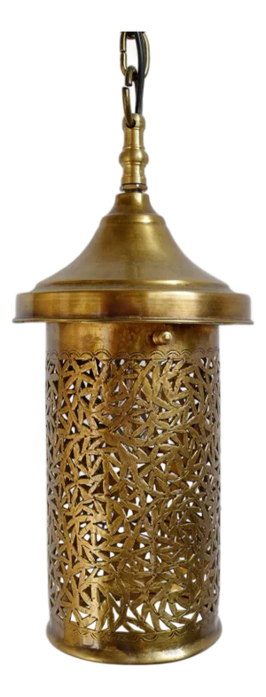 Vintage Brass Top Hat Pendant Light Small