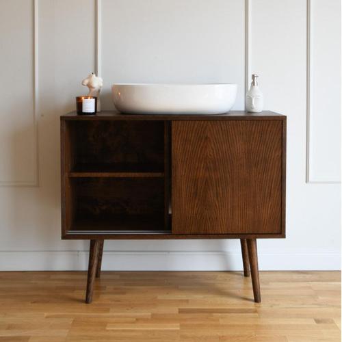 Moca Bathroom Large Cabinet by Pastform Dimensions: D 40 x W 120 x H 85 cm. Materials: Stained and varnished wood.