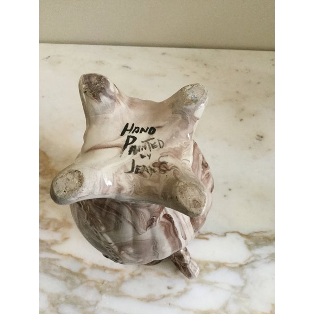 1980s Vintage 1980s Ceramic Vase Hand Painted For Sale - Image 5 of 6