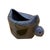 Contemporary Vintage Zoomorphic Studio Pottery Vessel With Bull Head Handles, Signed For Sale - Image 3 of 4