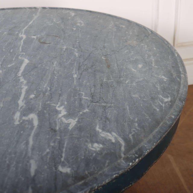 Stone French Painted Gueridon with Marble Top For Sale - Image 7 of 9