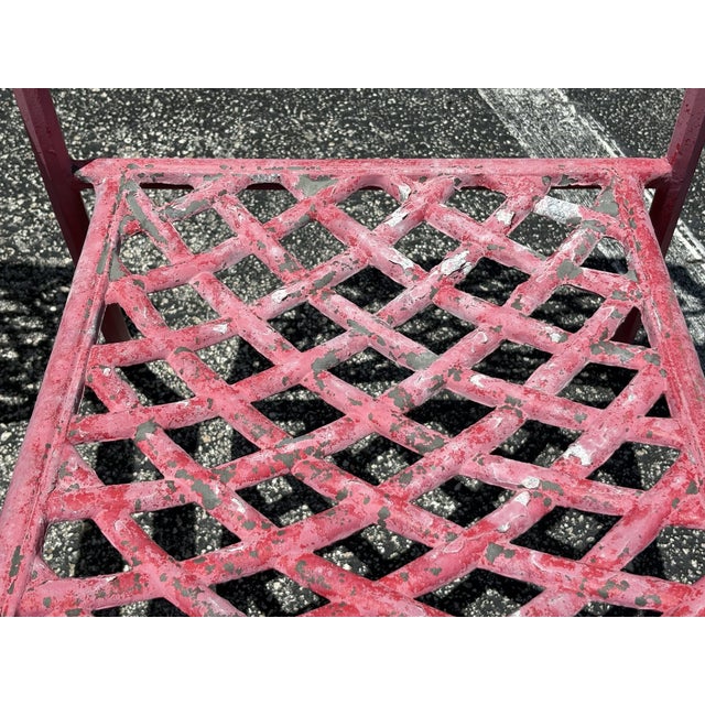 Vintage Cast Aluminum Brightly Painted Outdoor Armchairs- Set of 6 For Sale - Image 18 of 18
