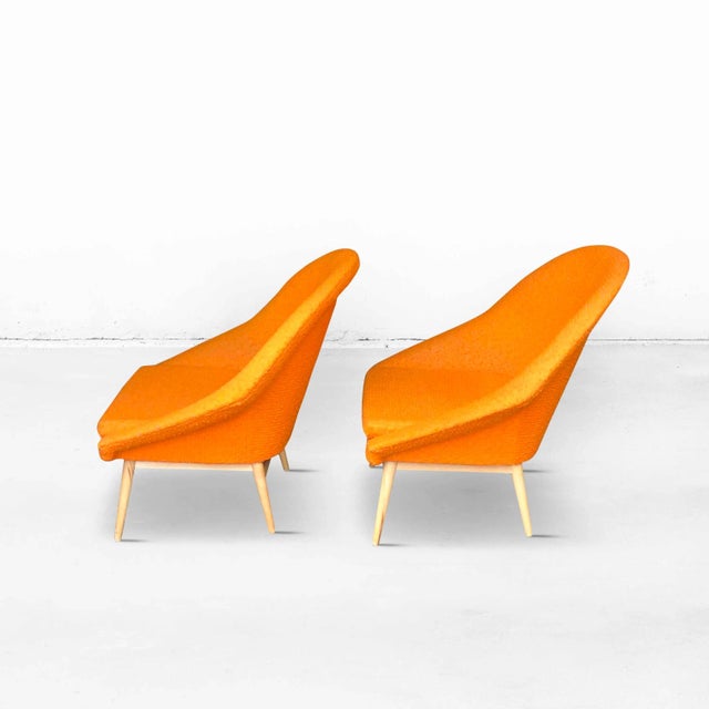 Set of Shell Armchairs in Orange, 1960s For Sale - Image 4 of 10