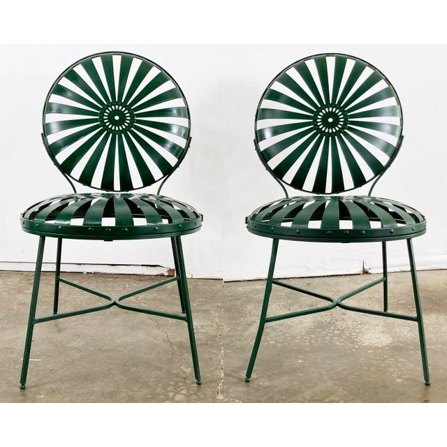 Francois Carre Antique Francois Carre Sunburst Garden Chairs, a Pair For Sale - Image 4 of 9