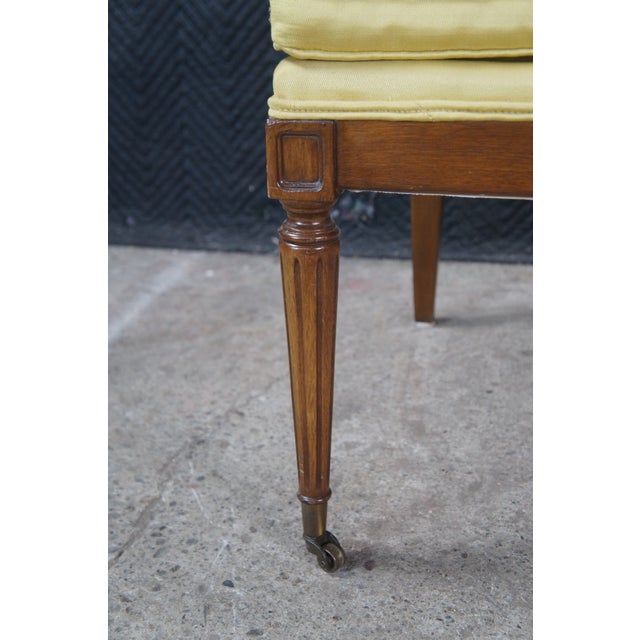 Wood Late 20th Century Hickory Chair Co. Louis XVI French Directoire Mahogany Green Fauteuil Armchair For Sale - Image 7 of 12