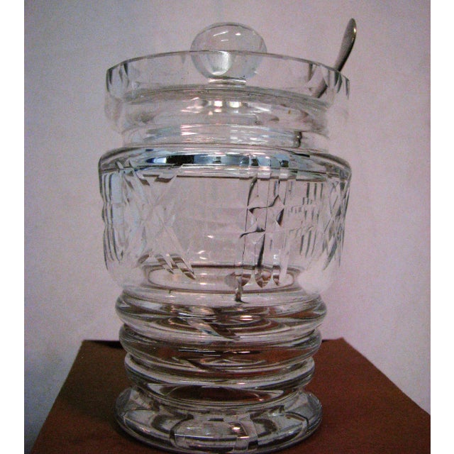 Antique Cut Glass Jam Jar - Made in England For Sale - Image 4 of 13