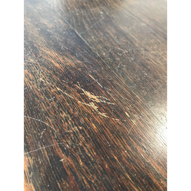 Antique Wicker and Wood Top Library Table With Side Shelves For Sale - Image 9 of 12