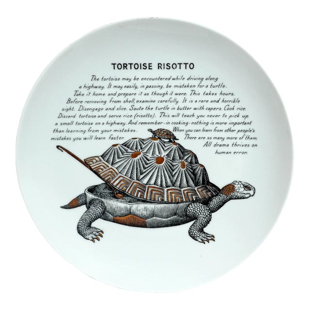 Piero Fornasetti Fleming Joffe Porcelain Plate-Tortoise Risotto For Sale
