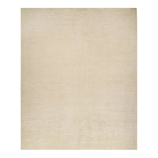 Rug & Kilim’s Solid Beige-Brown Rug in Tone-on-Tone Contemporary Style -14x17 For Sale