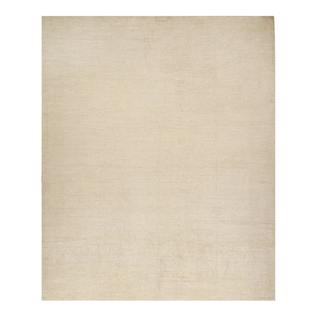 Rug & Kilim’s Solid Beige-Brown Rug in Tone-on-Tone Contemporary Style -14x17 For Sale