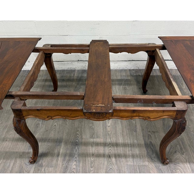 Antique French Louis XV Provincial Country Style Draw Leaf Dining Table For Sale - Image 17 of 18