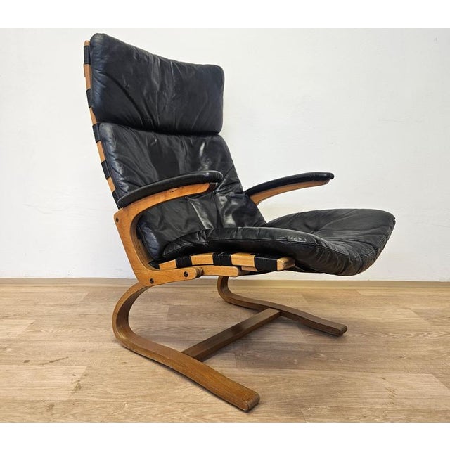 Kengu Leather Lounge Chair by Elsa & Nordahl Solheim Rybo Rykken, 1965 For Sale - Image 11 of 14