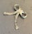 Mid-Century Modern Silver Tone Bow Brooch For Sale - Image 3 of 4