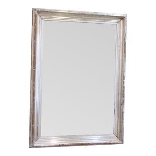 Antique Distressed Silverleaf Mirror For Sale