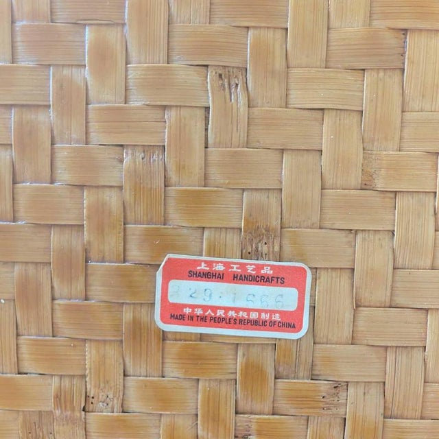 Vintage Chinese Woven Bamboo Tray, 1970s For Sale - Image 4 of 9