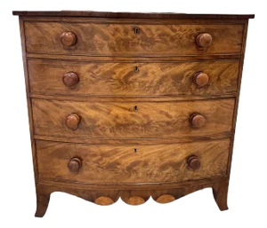 19th English Bow Front Chest of Drawers