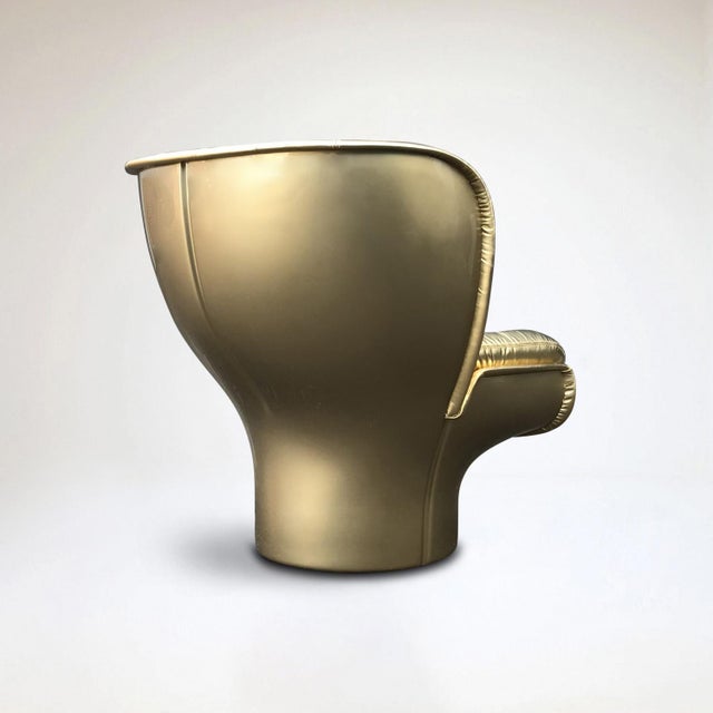 Early 21st Century Golden Elda Chair by Joe Colombo for Longhi, Italy, 2010s For Sale - Image 5 of 12