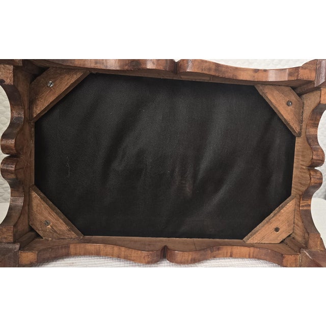 Antique Queen Anne Style Upholstered Stool With Cabriole Legs For Sale In San Francisco - Image 6 of 7