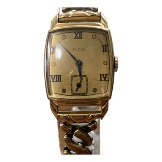 Vintage Elgin 10k Gold Filled Mechanical Wristwatch Art Deco Style. For Sale