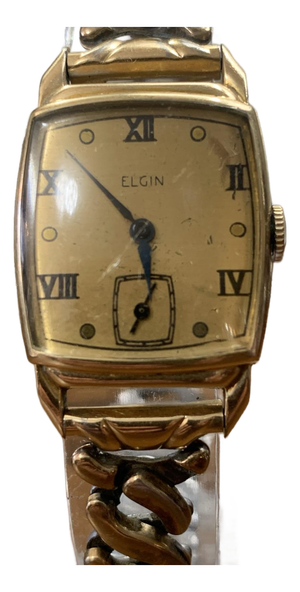 Vintage Elgin 10k Gold Filled Mechanical Wristwatch Art Deco Style.