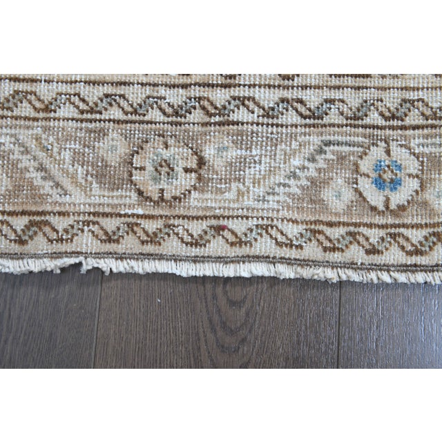 Coffee 1960s Vintage Persian Handmade Wool Cotton Brown Area Rug For Sale - Image 8 of 11