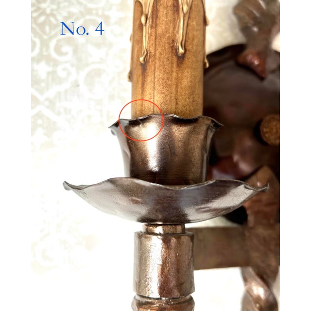 Antique Bronze Metal Spanish Revival Sconce For Sale - Image 10 of 13