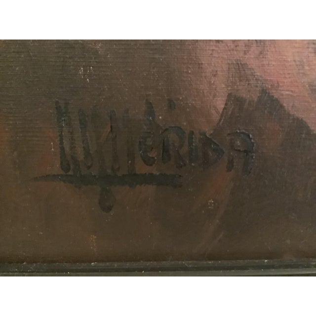 1960s Stunning Manuel Munoz Merida Original Western Oil Painting, C1960s For Sale - Image 5 of 7