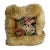 1960s Floral Needle Point & Fur Pillow For Sale