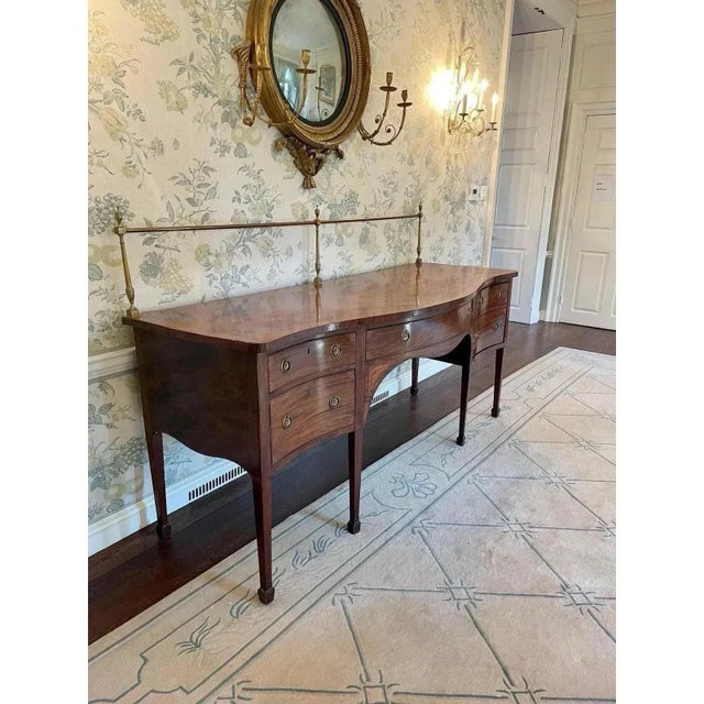 Brown Late 18th Century Antique English Georgian Mahogany Serpentine Sideboard (Circa 1790) For Sale - Image 8 of 11