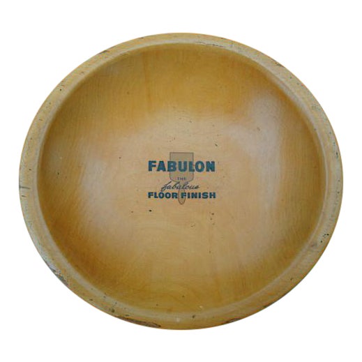 Vintage Turned Wood Bread Dough Bowl Salesmans Sample Advertising