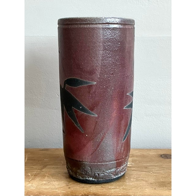 Vintage Asian Original Studio Pottery Vase For Sale In West Palm - Image 6 of 12